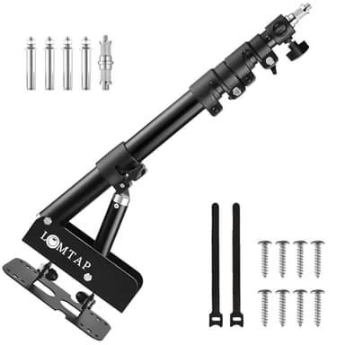 LOMTAP Ring Light Wall Mount Adjustable 45.7" Boom Arm Stand for Photography Lighting Studio, Camera Triangle Wall Mount, Sturdy Alloy Support for Salon, Tatto Light, Barber Shop, Strobe