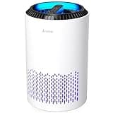 AROEVE Air Purifiers for Bedroom Home, Air Purifier For Smoke Pollen Dander Hair Smell Air Cleaner with Sleep Mode Speed Control For Bedroom Office, MK01- White(Available for California)