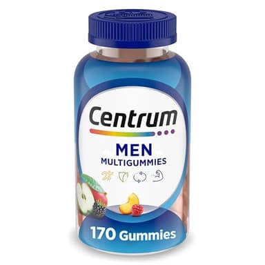 Centrum MultiGummies Gummy Multivitamin for Men, Multivitamin/Multimineral Supplement with Selenium, Antioxidants and Vitamin D3, Assorted Fruit Flavor - 170 Count