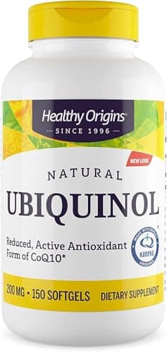 Healthy Origins Ubiquinol (Active Form of CoQ10), 200 mg - Kaneka Ubiquinol Supplements for Heart Health & Antioxidant Support - Gluten-Free & Non-GMO Supplement - 150 Softgels