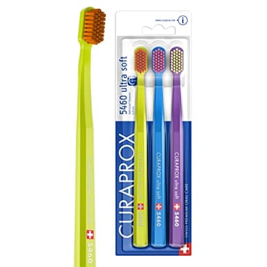 Curaprox CS 5460 Ultra-Soft Toothbrush – Adult Tooth and Gum Care | Super Soft Curen® Bristles for Gentle Cleaning | Blue-Purple, Single Pack