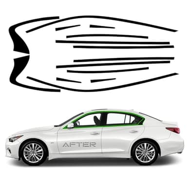 Side Window Trim Chrome Delete Vinyl Wrap Overlay fit for 2014-2023 Infiniti Q50 Q50S Accessories with Blackout Film Gloss Black Kits