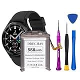DRECHAS [580mAh] Battery for Samsung Gear S4 EB-BR800ABU, Upgraded High Capacity Li-Polymer Replacement Battery for Samsung Galaxy Watch/Galaxy Gear S4 46mm SM-R800 SM-R805 with Repair Tool Kits