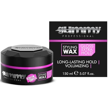 Gummy Professional Styling Hair Wax - Extra Gloss High Hold Finish - Water-Based Grooming Wax for All Hair Styles and Textures - Non-Greasy Shine with Long-Lasting Hold - 150 ml / 5.07 fl oz
