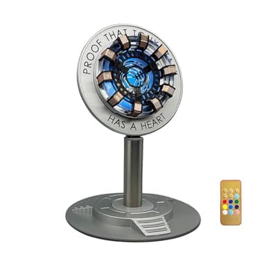 Moonacy Arc Reactor Light, Rechargeable Superhero Lamp, Multi-Color Cute Table Decor, Gifts for Him(Touch/Remote).