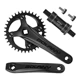 BOLANY Mountain Bike Crankset MTB 1x Square Taper Crankset 104 BCD 170mm Crank 32/34/36T Compatible with Shimano, SRAM, FSA