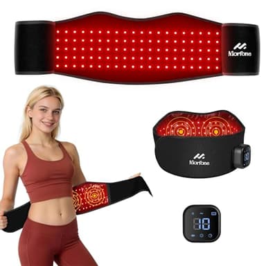 Red Light Therapy, Cordless Red Light Therapy Belt for Body with Vibration 660nm&850nm, Back Pain Products for Back Shoulder