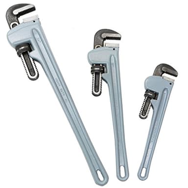 Stark USA 3PCS Aluminum Pipe Wrench Adjustable Jaw Plumbing Pipe Wrench (14" 18" 24" inch) Construction & Mechanics Wrench Set, 3-Pieces Set Straight Handle Plumbing Wrenches Adjustable
