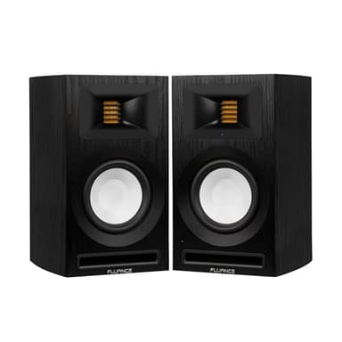 Fluance Ri71 Reference Stereo Powered Bookshelf Speakers with High Performance AMT Tweeters, 5" Drivers, 120W Amplifier for Music, Turntable, TV, PC - HDMI, Bluetooth, RCA & Subwoofer Out (Black Ash)