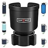 Upgraded Car Cup Holder Expander Adapter with Offset Adjustable Base, Compatible with Yeti 14/24/36/46oz Ramblers, Hydro Flasks 32/40oz, Other Large Bottles Mugs in 3.5"-4.0", 1 Pack