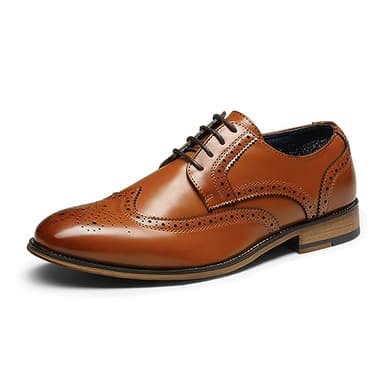 Bruno Marc Men's Lace Up Soft Cap-Toe Formal Dress Shoes,Size 12,Brown-Wingtip,Louis_2