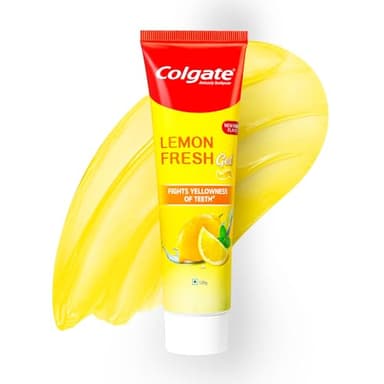Colgate Lemon Fresh Gel Toothpaste, Fights Yellowness of Teeth, Freshens Breath, Anticavity Toothpaste 120gm/4.3 Oz