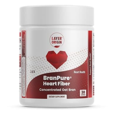 Layer Origin BranPure Heart Fiber, Super Concentrated Oat Bran - Reduce LDL-C and Forever Chemicals Like PFAS with Soluble Oat Glucan, Unflavored Powder
