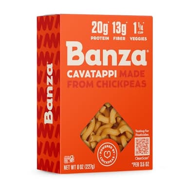 Banza Cavatappi Pasta from Chickpeas - Gluten Free, High Protein, and Lower Carb Protein Cavatappi Chickpea Pasta - 8oz