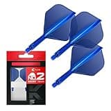 TARGET Darts K Flex Integrated Dart Flights and Shafts, No.2 Blue (Short) | Pack of 3 K-Flex – No2, Kflex All in One Moulded Dart Flight & Stem | Professional Dart Accessories
