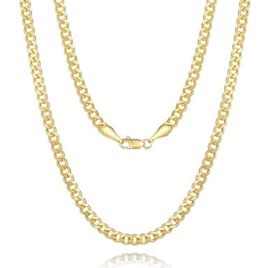 GYUYCW 14K Gold Chain for Womens 14K Gold Necklaces for Women Trendy Cuban Link Chain for Men Necklaces for Womens Classic Vintage design Cuban Link Chains for Women Traditional (18in)