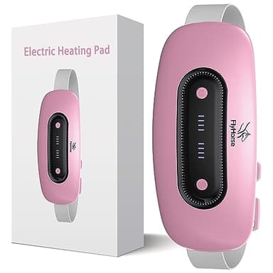 Electric Heating Pad, Portable Cordless Menstrual Heating Pad with 4 Heat Levels and 4 Massage Modes, Fast Large Heating Belly Wrap Belt for Cramps, Back Pain Relief Gifts for Women Girls Her (Pink)