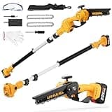 2-in-1 Cordless Pole Saw, Brushless Mini Chainsaw with Pole, 20V 4.0Ah Battery Powered Pole Saws for Tree Trimming, 8" Cutting Power Small Pole Saw, 18ft Reach Electric Saw for Trees With Pole
