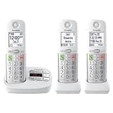 Panasonic Cordless Phone, Easy to Use with Large Display and Big Buttons, Flashing Favorites Key, Built in Flashlight, Call Block, Volume Boost, Talking Caller ID, 2 Cordless Handsets - KX-TGU433W