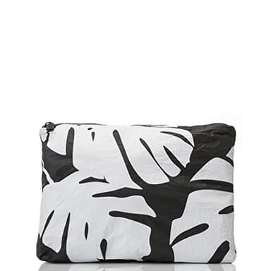 ALOHA Collection Mid Monstera Pouch | Lightweight, Packable, and Splash-Proof Makeup Pouch | Easy to Clean