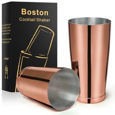 Stainless Steel Boston Shaker - 2-piece 18oz & 28oz Professional Bartender Cocktail Shaker Bartender Shaker Kit - CTSK0013 (Copper)