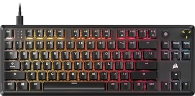 Corsair K70 CORE TKL RGB Tenkeyless Mechanical Wired Gaming Keyboard – Pre-Lubed MLX Red v2 Linear Switches, SOCD, ABS Double-Shot Keycaps, Sound Dampening, 1000Hz Polling, QWERTY NA – Black