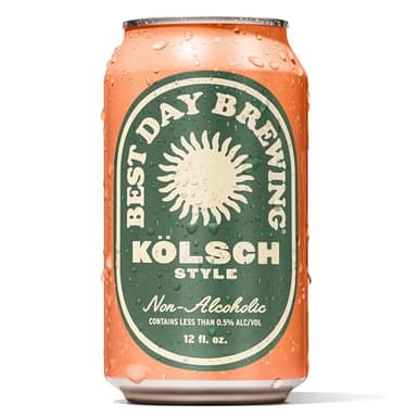 Best Day Brewing Non-Alcoholic Craft Beer - Premium Ingredients for Full Flavor - Low Carb & Low Calorie - 12 fl oz cans - Kölsch (6-Pack)