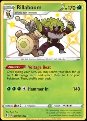 Pokemon - Rillaboom - SV006/SV122 - Shining Fates - Shiny Vault - Holo Card