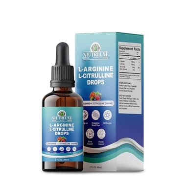 NIUTRLUXE L-Arginine L-Citrulline Drops Liquid, L-Arginine for Men with Boron and Zinc, High Absorption L-Arginine L-Citrulline Supplements, Sublingual Liquid L-Arginine 1000 mg,Vegan, Non GMO, 60ml