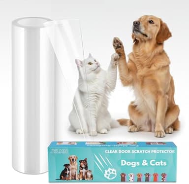 JKLMN Door Protector from Dog Scratching, Transparent Door Scratch Protector for Dogs Cats, Dog Scratch Guard for Doors, Pet Supplies Anti-Claw Scratch Shield for Home Furniture 118"x8.3"