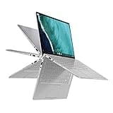 ASUS Chromebook Flip C434TA-DSM4T 2-in-1 Laptop 14"" Touchscreen Full HD 4-Way NanoEdge, Intel Core m3-8100Y Processor, 4GB RAM, 64GB eMMC Storage, Chrome OS, Silver (Renewed)