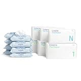 Coterie Baby Diapers + Wipes Baby Kit, Size 1 (99 Count) Size Newborn (93 Count) 8 Wipe Packs (448 Count) Made with Plant Derived Fibers, Hypoallergenic, Designed for Sensitive Skin, Clean Ingredients