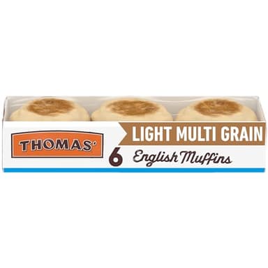 Thomas' Light Multi Grain English Muffins, 6 Count, 12 Oz Package of English Muffins