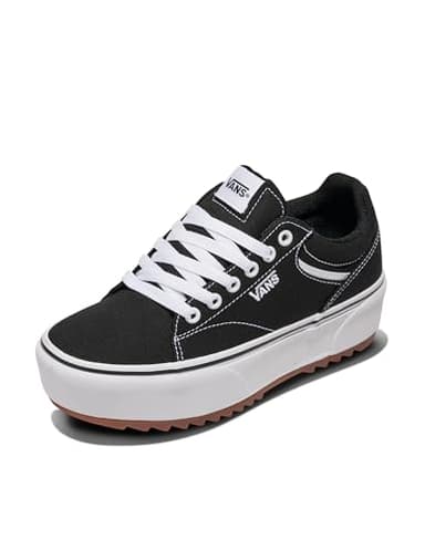 Vans Women's Seldan Shoe - Retro Tennis Inspired Sneakers for Fashion & Work. Canvas Black. 11