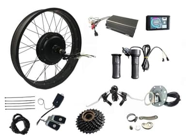3000W Rear Wheel Electric Fat Bike Conversion Kit, 72V 80A Sabvoton Programmable Controller, 7-Speed Flywheel, Torque Arm (26 * 4.0 Rear)