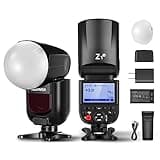 NEEWER Z1-N TTL Round Head Flash Speedlite for Nikon with Magnetic Dome Diffuser, 76Ws 2.4G 1/8000s HSS Speedlight, 10 Levels LED Modeling Lamp, 2600mAh Battery, 480 Full Power Shots, 1.5s Recycling