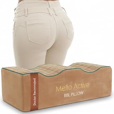 Mello Active BBL Pillow After Surgery – Doctor-Recommended, Firm & Lightweight Sitting Cushion for Post-Op Recovery – Portable Support for Home, Car & Office – Ultimate Comfort & Stability Khaki