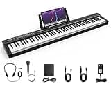 Digital Piano 88 Key Full Size Semi Weighted Electronic Keyboard Piano with Music Stand,Built-In Speakers,Electric Piano Keyboard with Sustain Pedal,Bluetooth,MIDI/USB/MP3 for Beginners Adults