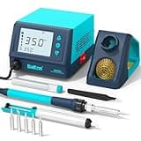 BAKON 968S Soldering Iron Kit,Digital Soldering Station with Sleep Mode,Fast Heating Up,°C/ºF Conversion,Password Lock,ESD Safe,Solder Sucker,Tweezers,Solder,5 Extra Iron Tips