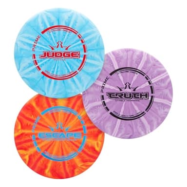 Dynamic Discs Prime Burst Disc Golf Starter Set (3 Pack) | Beginner Disc Golf Set for Men & Women | Judge, Emac Truth, Escape | Grippy Base Plastic (Colors May Vary)