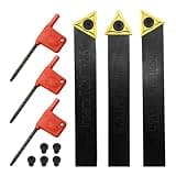 GBJ 3pcs 1/2inch Indexable Carbide Lathe Turning Tool Holder Mrtal Lathe Cutting Tools withTCMT16T304 TCMT32.51 Carbide Inserts TCMT32.51 Repalcement Carbide Turning Inserts