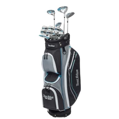 Tour Edge TE-200 Lady Edge Golf Set (Full) Silver/Blue Cart Bag, +1"