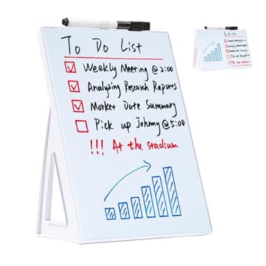 Dashify Desktop Dry Erase Board, Small Whiteboard with Stand, A5 Size 8.3 x 5.8 Inches with A Dry Erase Marker