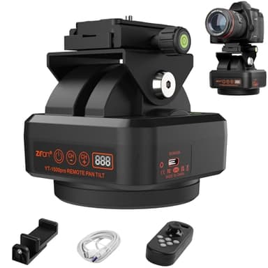 ZTIANFOTO YT-1500 Pro Auto Motorized Rotating Panoramic Head with Remote Control AI Intelligent Follow Function and Live Function Support 2kg（70.5 Ounce） Camera Phone Pan Tilt Video Tripod Head
