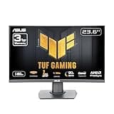 ASUS TUF Gaming 24” (23.6 inch viewable) Curved Monitor (VG24VQER) – FHD, 180Hz, 1ms, DCI-P3 90%, Extreme Low Motion Blur Sync, FreeSync, Shadow Boost, Eye Care, DisplayWidget Center, 3yr Warranty