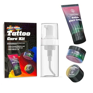 POSEIDON Tattoo Aftercare Kit - 3-in-1 Set with Refreshing Citrus Scent for Quick Healing & Color Protection (Tattoo Soap, Balm, Lotion)