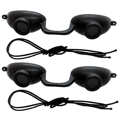 Super Sunnies Flex UV Eye Protection, FDA Compliant Tanning Bed Goggles, Red Light Therapy Glasses - Black