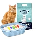 Genius Litter Health Indicating Cat Litter with Non-Clumping Lightweight Color Changing Silica Gel Crystals As Seen on Shark Tank, Non Clumping, Super Absorbent Odor Control (1 Bag (6lb))