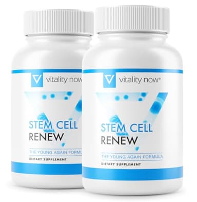 Stem Cell Renew | Boost Your Natural Supply of Stem Cells to Strengthen Mental Sharpness, Help Slow Signs of Aging and Restore Youthful Energy - Created by NASA Scientist | 1-Month Supply (120 count)
