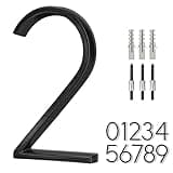 6 Inch Stainless Steel Floating House Number, Metal Modern House Numbers, for Outdoor Mailbox Yard Home Wall DoorGarage Gate with Nail Kit, Coated Black, 911 Visibility Signage